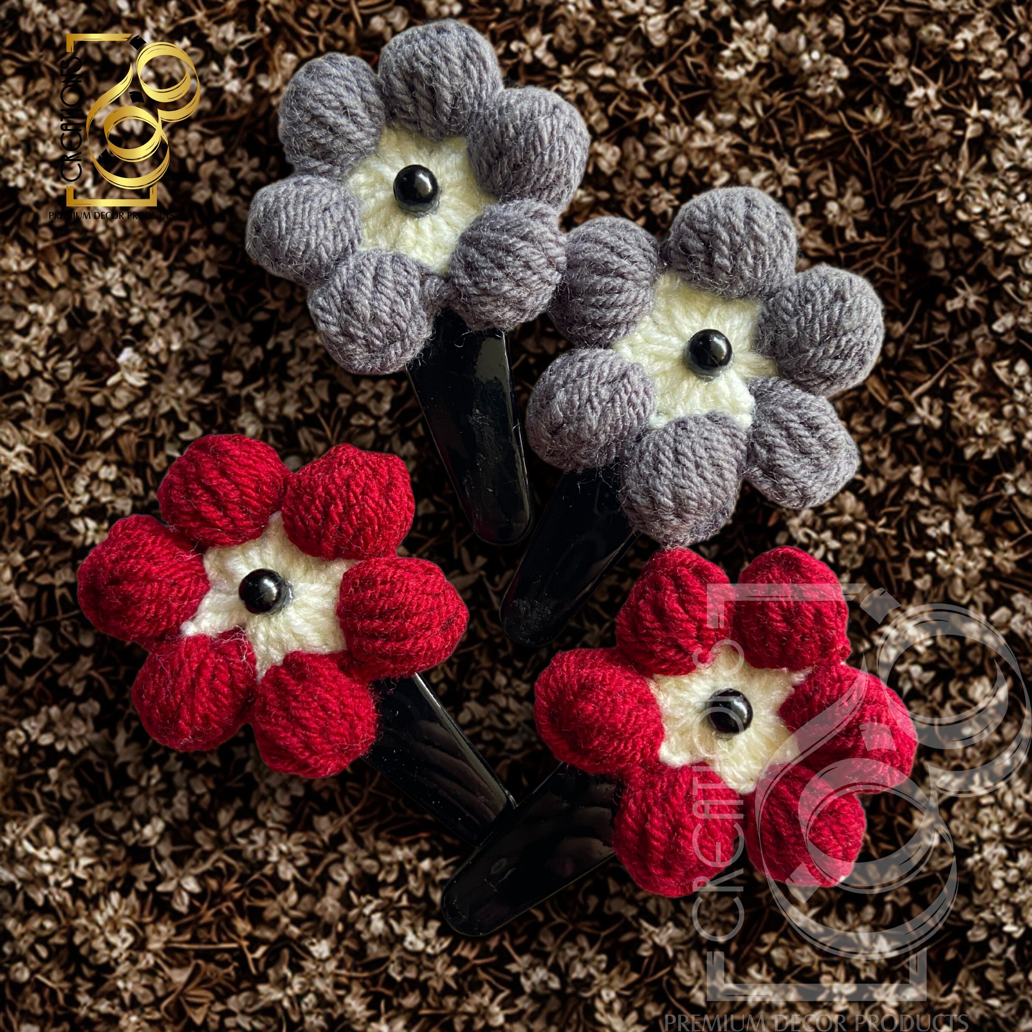 Crochet Handmade Tic Tac Hair Clips